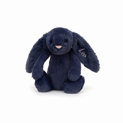 Jellycat Bashful Navy Bunny Medium New Zealand | JLFBH9173